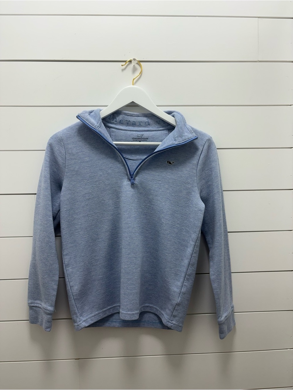 Vineyard Vines Kids Heathered Sky Blue Quarter-Zip Pullover